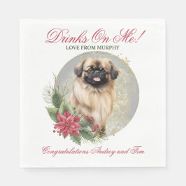 Pekingese Dog 結婚'Napkins With Dogs Photo スタンダードランチョンナプキン