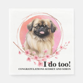 Pekingese Dog 結婚'Napkins With Dogs Photo スタンダードランチョンナプキン