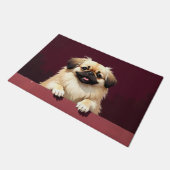 Pekingese Dog Doormat Art ドアマット (アングル)