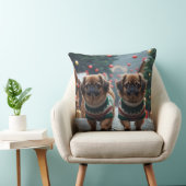 Pekingese Dogs Christmas Snow Holiday クッション (椅子)
