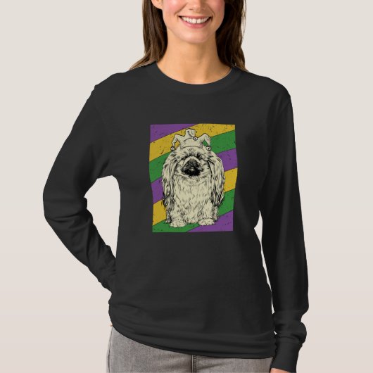 Pekingese Jester Mardi Gras Dog Mom or Dad Tシャツ (正面)
