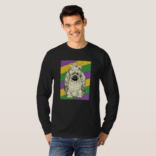 Pekingese Jester Mardi Gras Dog Mom or Dad Tシャツ (正面フル)