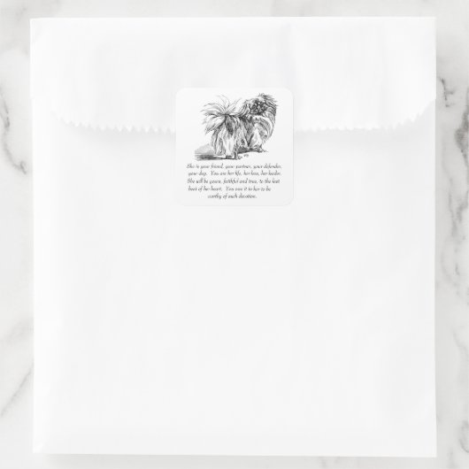 Pekingese Keepsake – 女性 スクエアシール (バッグ)