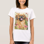 Pekingese Mom Tee – Watercolor Tシャツ (正面)