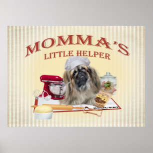Pekingese Mommaの小さい助手ポスター ポスター