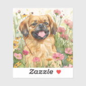 Pekingese Sticker – Watercolor Design シール (シート)