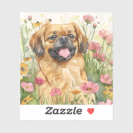 Pekingese Sticker – Watercolor Design シール