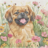 Pekingese Sticker – Watercolor Design シール (正面)
