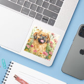 Pekingese Sticker – Watercolor Design シール (ノートパソコンとiPhone)