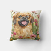 Pekingese Throw Pillow – Watercolor クッション (裏面)