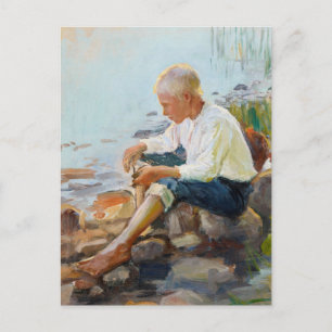 Pekka Halonen, Boy on the shore CC0741 Finland ポストカード