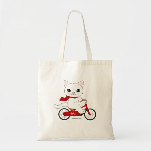 Peko白い猫 トートバッグ (正面)