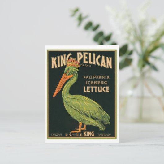 Pelicanクラークスバーグカリフォルニア王のアイスバーグレタス ポストカード (スタンド正面)