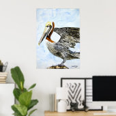 pelican_4_bird_絵画s ポスター (ホームオフィス)