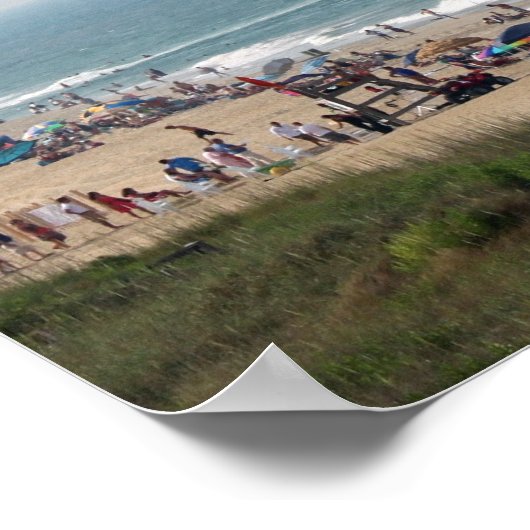 Pelican Bird Gang flying over OBX beach ポスター (角)