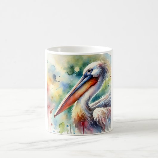 Pelican in Serenity 210724AREF108 - Watercolor コーヒーマグカップ (中央)