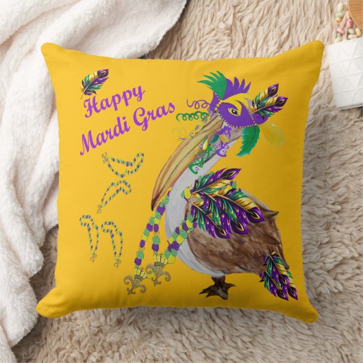 Pelican Mardi Gras Party decor クッション (ブランケット)