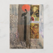 Pelican mixed media collage ポストカード (正面)