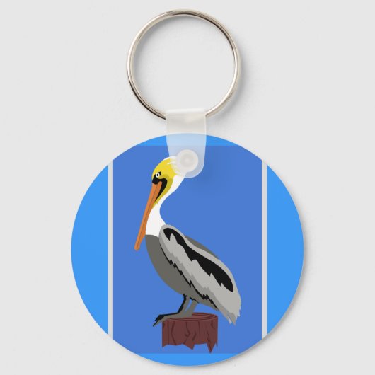 Pelican on a Piling キーホルダー (正面)