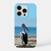 Pelican On Beach Rock, iPhoneケース (裏面)
