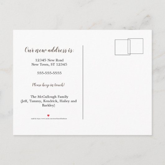 Pelican Palm Trees新しいアドレス発表 案内ポストカード (裏面)