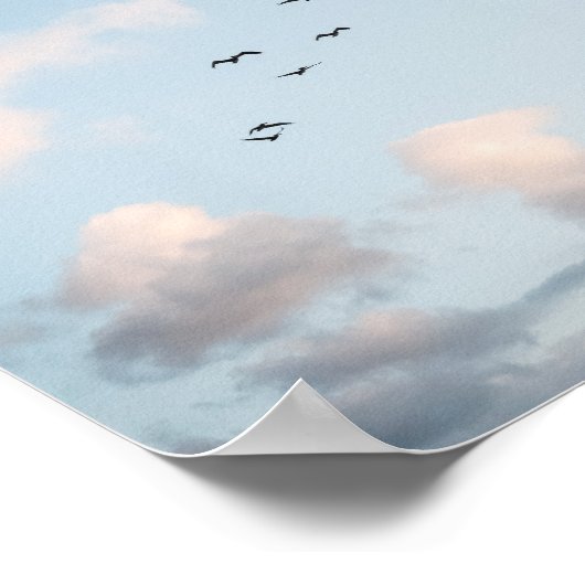 Pelican Sunset Print Poster Paper (Semi-Gloss) ポスター (角)