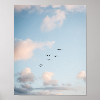 Pelican Sunset Print Poster Paper (Semi-Gloss) ポスター