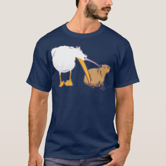 Pelican Tries to Eat Capybara Funny Cute Kawaii Tシャツ
