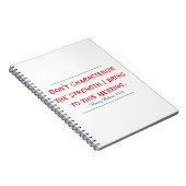 Pelosi引用文が私の強さを特徴付けない ノートブック (右側)