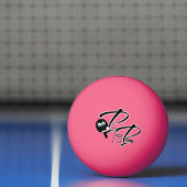 Pelota de ping pong con pala negra con cara 卓球ボール (ネット)