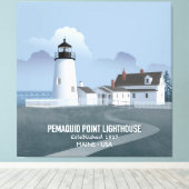 Pemaquid Point Lighthouse キャンバスプリント (インサイチュ (ウッドフロア))