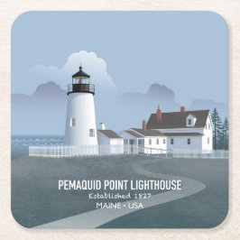 Pemaquid Point Lighthouse スクエアペーパーコースター