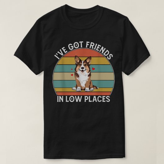 Pembrokeの低い場所得でMens Corgiの友人 Tシャツ (デザイン正面)