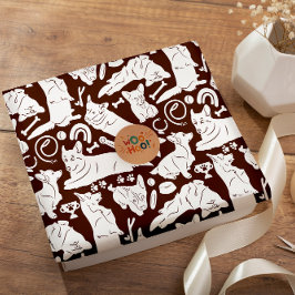 Pembrokeウェルシュコーギーのシームレスなパターン ラッピングペーパー