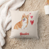 Pembrokeウェルシュコーギーカスタマイズ可能なペット名 クッション (ブランケット)