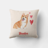 Pembrokeウェルシュコーギーカスタマイズ可能なペット名 クッション (裏面)