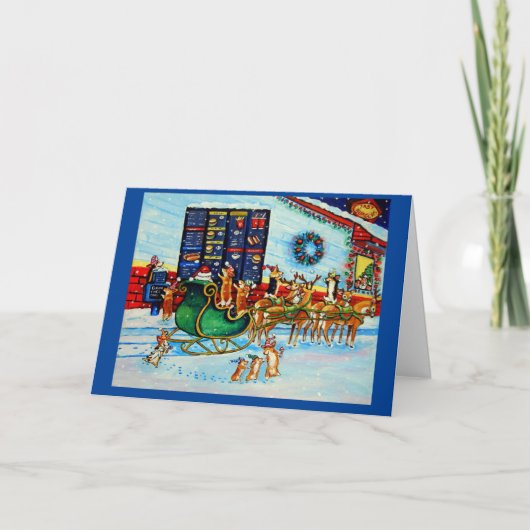 Pembrokeウェルシュコーギーサンタのピットドライストップブスルー シーズンカード (正面)