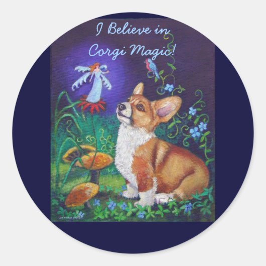 Pembrokeウェルシュコーギーシール ラウンドシール (正面)