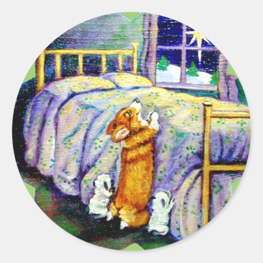 Pembrokeウェルシュコーギーシール ラウンドシール (正面)