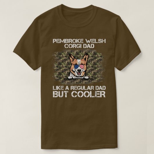 Pembrokeウェルシュコーギーパパ通常のパパがCo Tシャツ (デザイン正面)