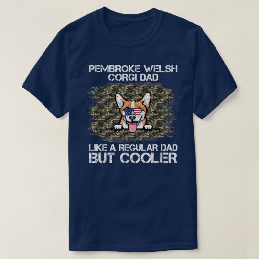 Pembrokeウェルシュコーギーパパ通常のパパがCo Tシャツ (デザイン正面)
