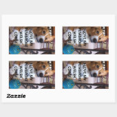 pembrokeウェルシュコーギー子愛w pic 長方形シール (シート)