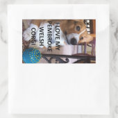 pembrokeウェルシュコーギー子愛w pic 長方形シール (バッグ)