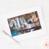 pembrokeウェルシュコーギー子愛w pic 長方形シール (封筒)