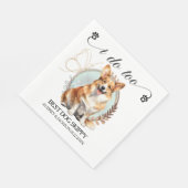 Pembrokeウェルシュコーギー結婚のナプキンと写真 スタンダードランチョンナプキン (角)