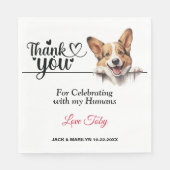 Pembrokeウェルシュコーギー結婚の感謝 スタンダードランチョンナプキン (正面)