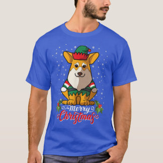 Pembroke Corgi Dog Greetsメリークリスマスサンタ Tシャツ