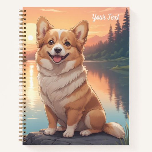 Pembroke Welsh Corgi by Lake ノートブック (正面)
