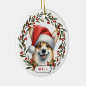 Pembroke Welsh Corgi Ceramic Circle Ornament セラミックオーナメント (右)