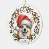 Pembroke Welsh Corgi Ceramic Circle Ornament セラミックオーナメント (左)